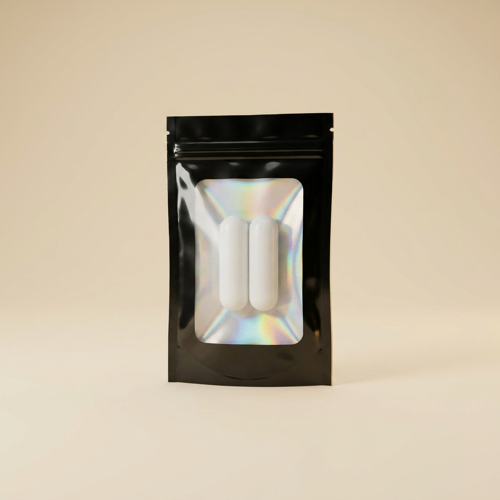 Noiré Refill Verpackung – schwarzer Beutel auf Creme